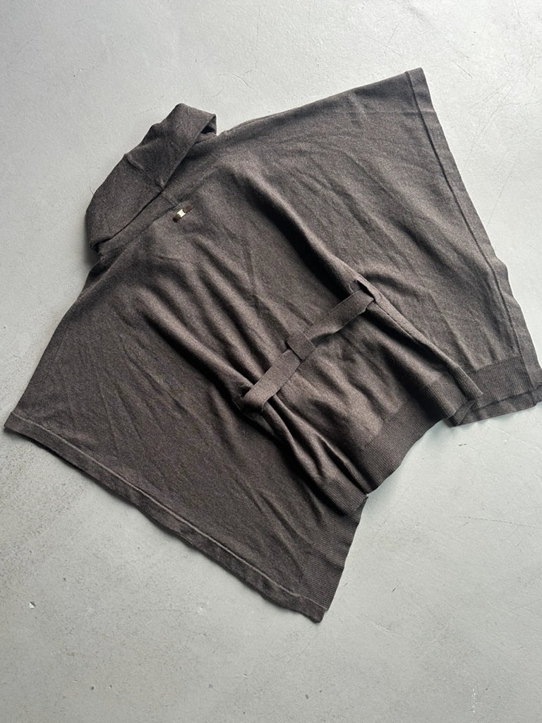 TRUSSARDI - 2000s PONCHO JUMPER WITH WAIST TIE