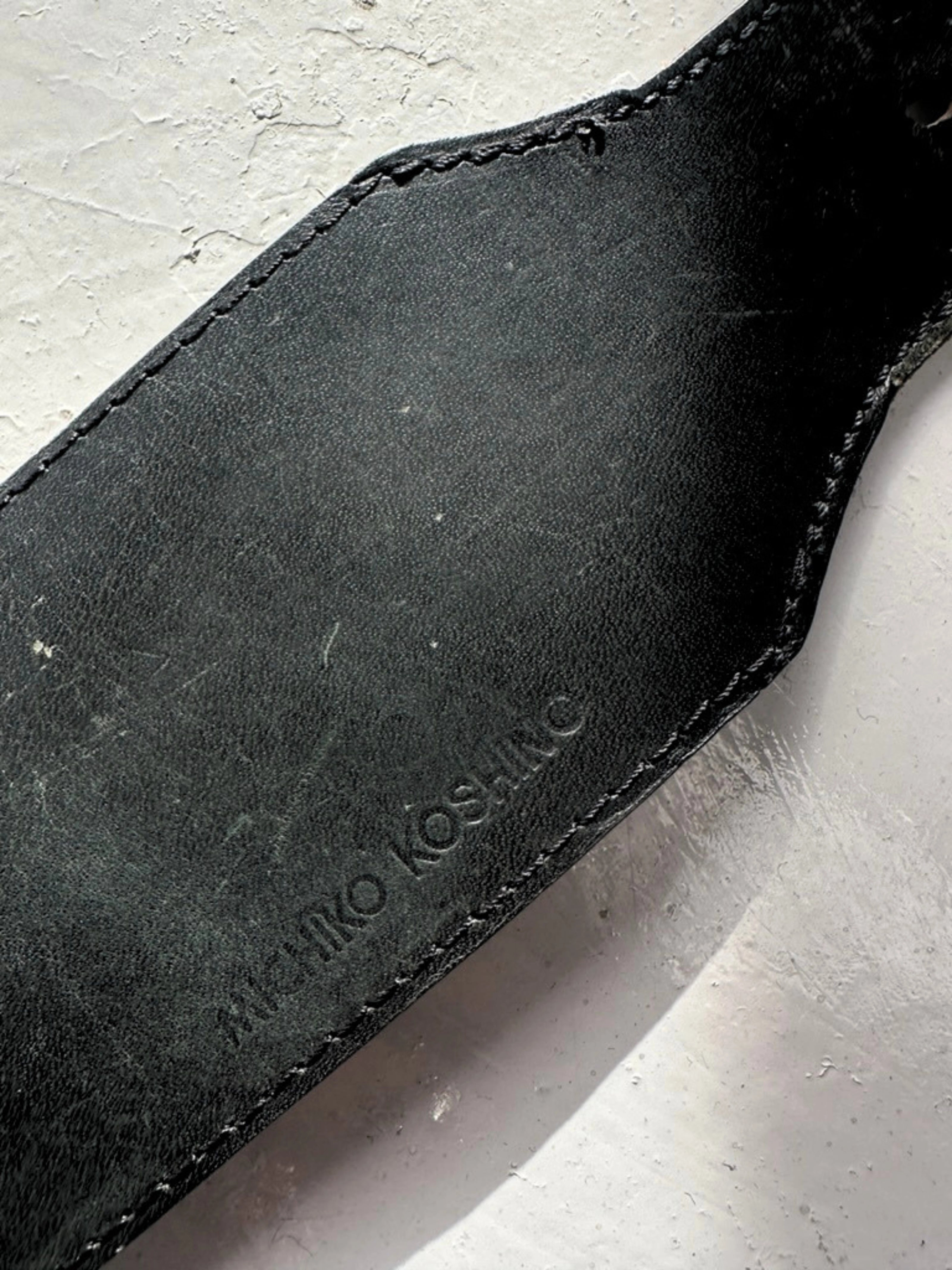 MICHIKO KOSHINO - 1990s LEATHER WAIST BELT