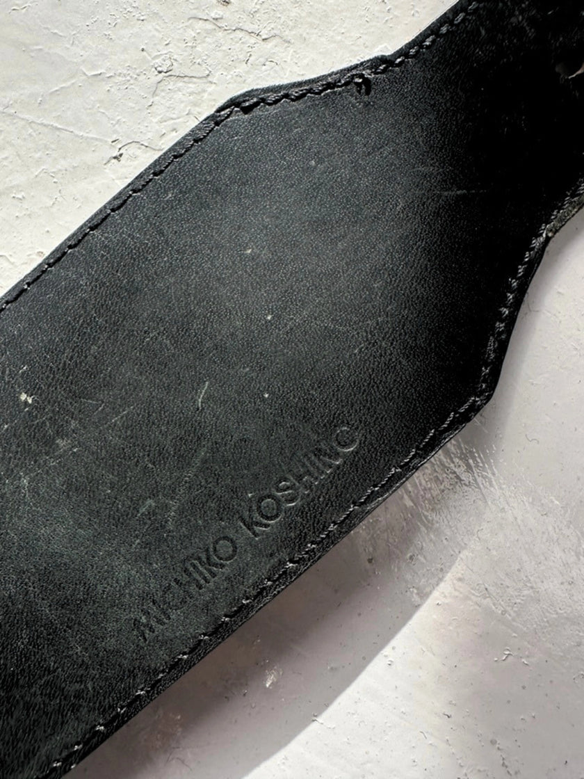 MICHIKO KOSHINO - 1990s LEATHER WAIST BELT