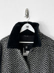 VERSUS VERSACE BY GIANNI VERSACE - early 1990s HERRINGBONE COAT WITH FUR COLLAR