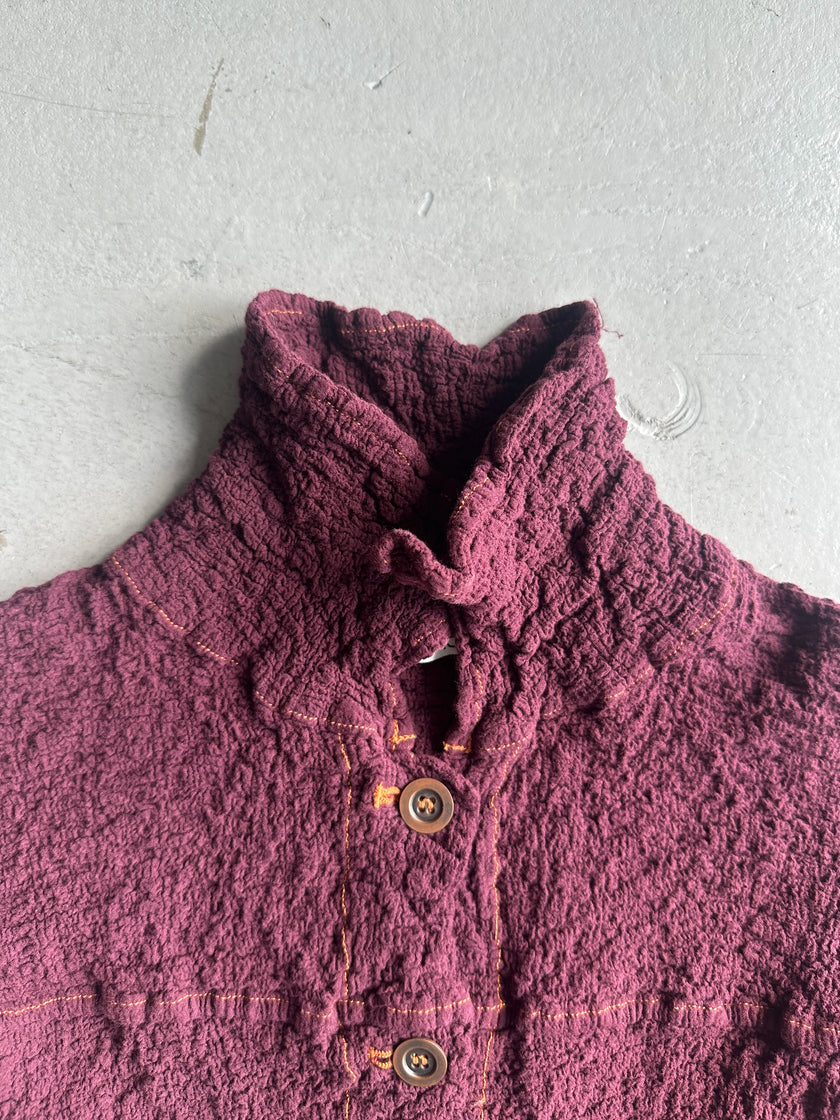 ISSEY MIYAKE ME - 2000s RUCHED JACKET WITH CONTRASTING SEAMS