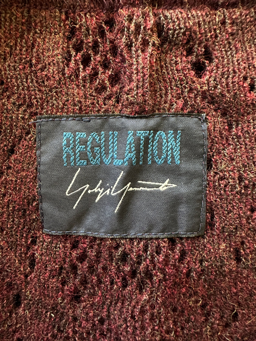 YOHJI YAMAMOTO - 2000s ASYMMETRICAL WOOL MESH TOP