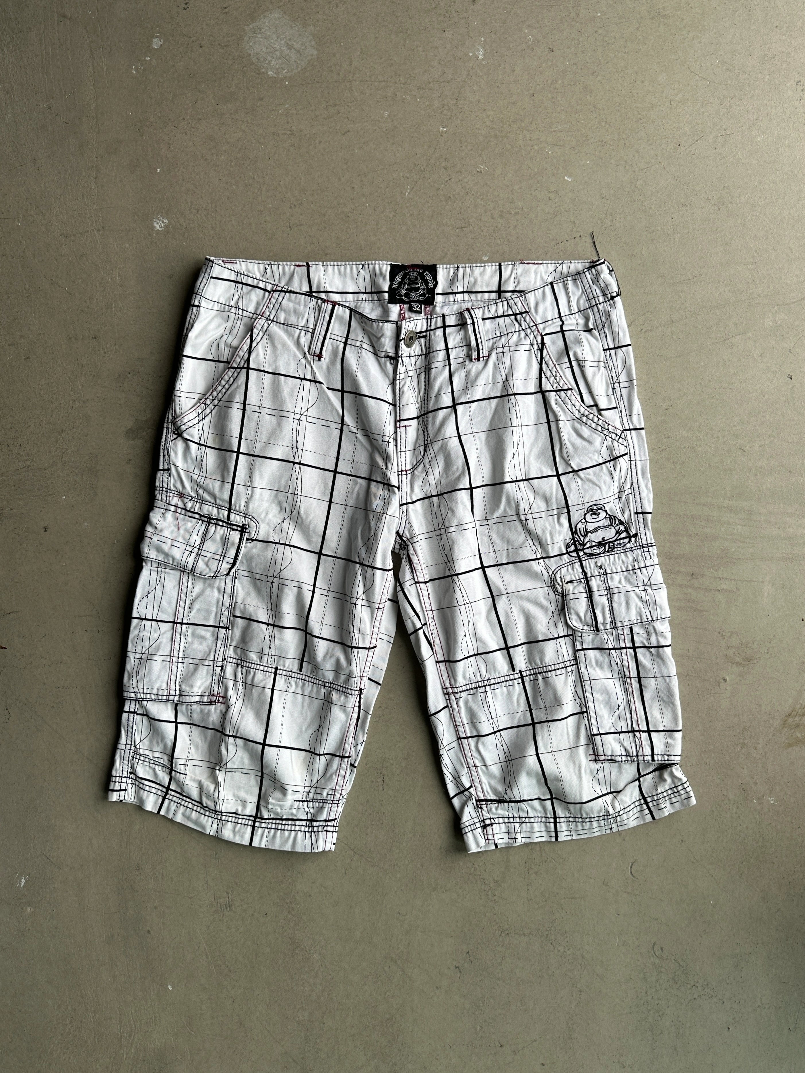 2000s PRINTED CARGO BERMUDA SHORTS