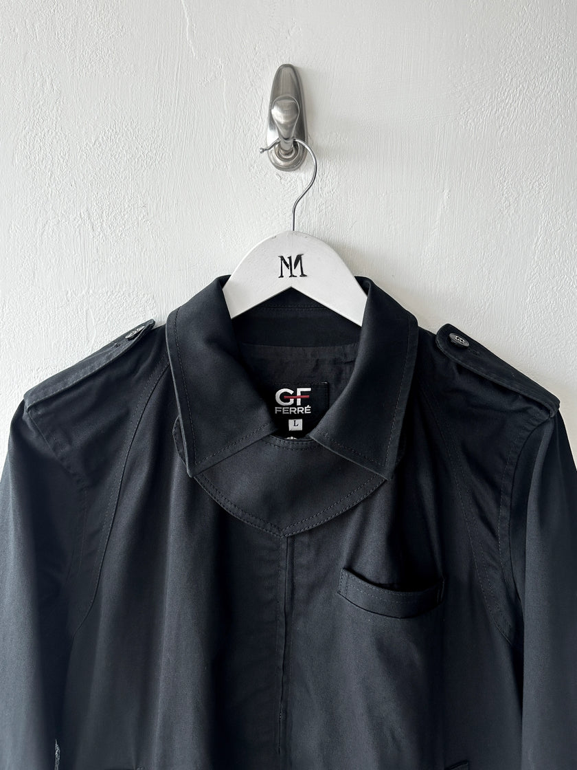 GIANFRANCO FERRÉ - S/S 2008 STRAIGHT FIT JACKET WITH OVERSIZED THROAT FLAP