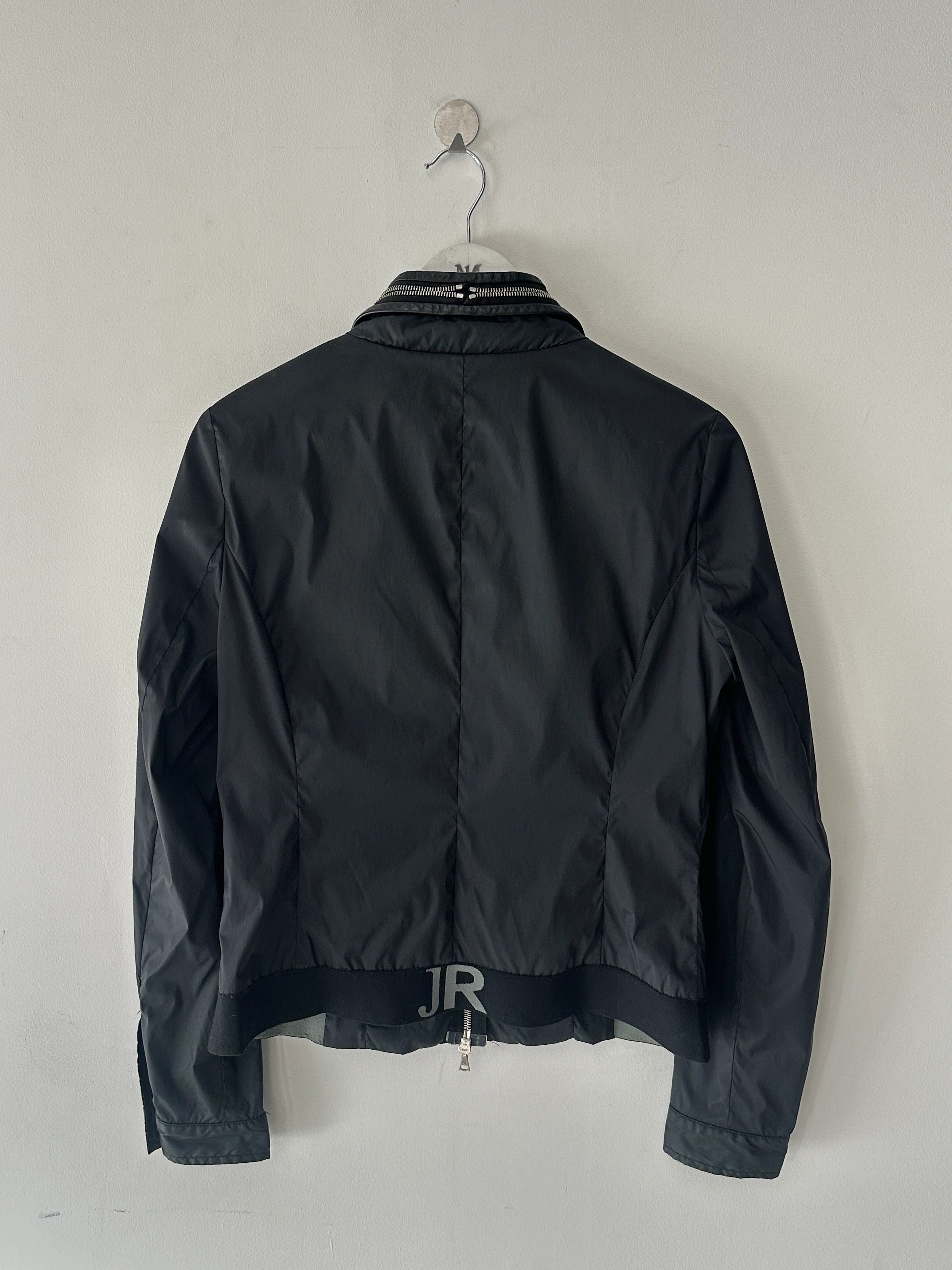 JOHN RICHMOND - early 2000s NYLON JACKET WITH TRIPLE ZIP AT COLLAR