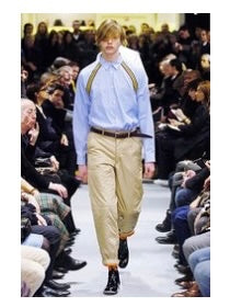 COMME DES GARÇONS - F/W 2005 LONG SLEEVE SHIRT WITH STRIPED PANEL