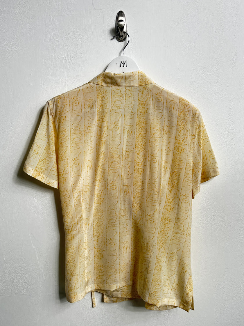 ESCADA - 1980s SILK BLOUSE WITH SIDE TIE CLOSURE