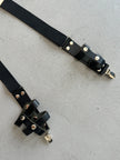 1990s Y BACK SUSPENDERS WITH LEATHER POUCHES