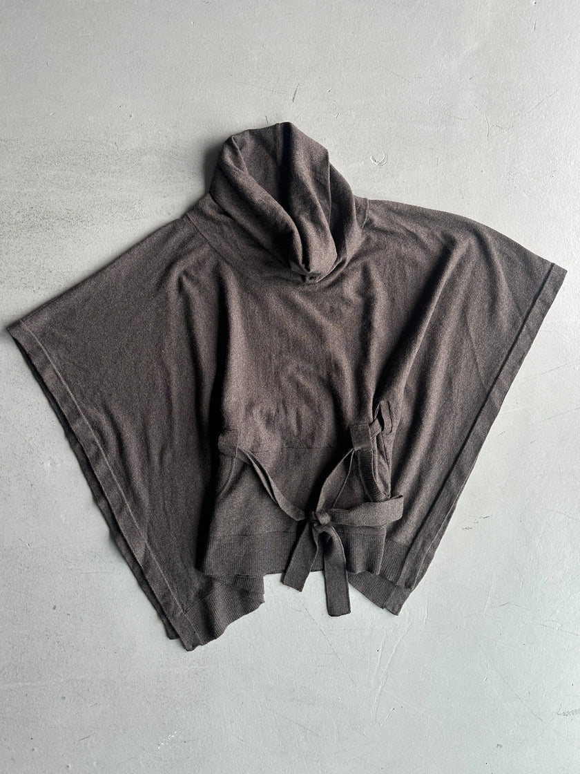TRUSSARDI - 2000s PONCHO JUMPER WITH WAIST TIE
