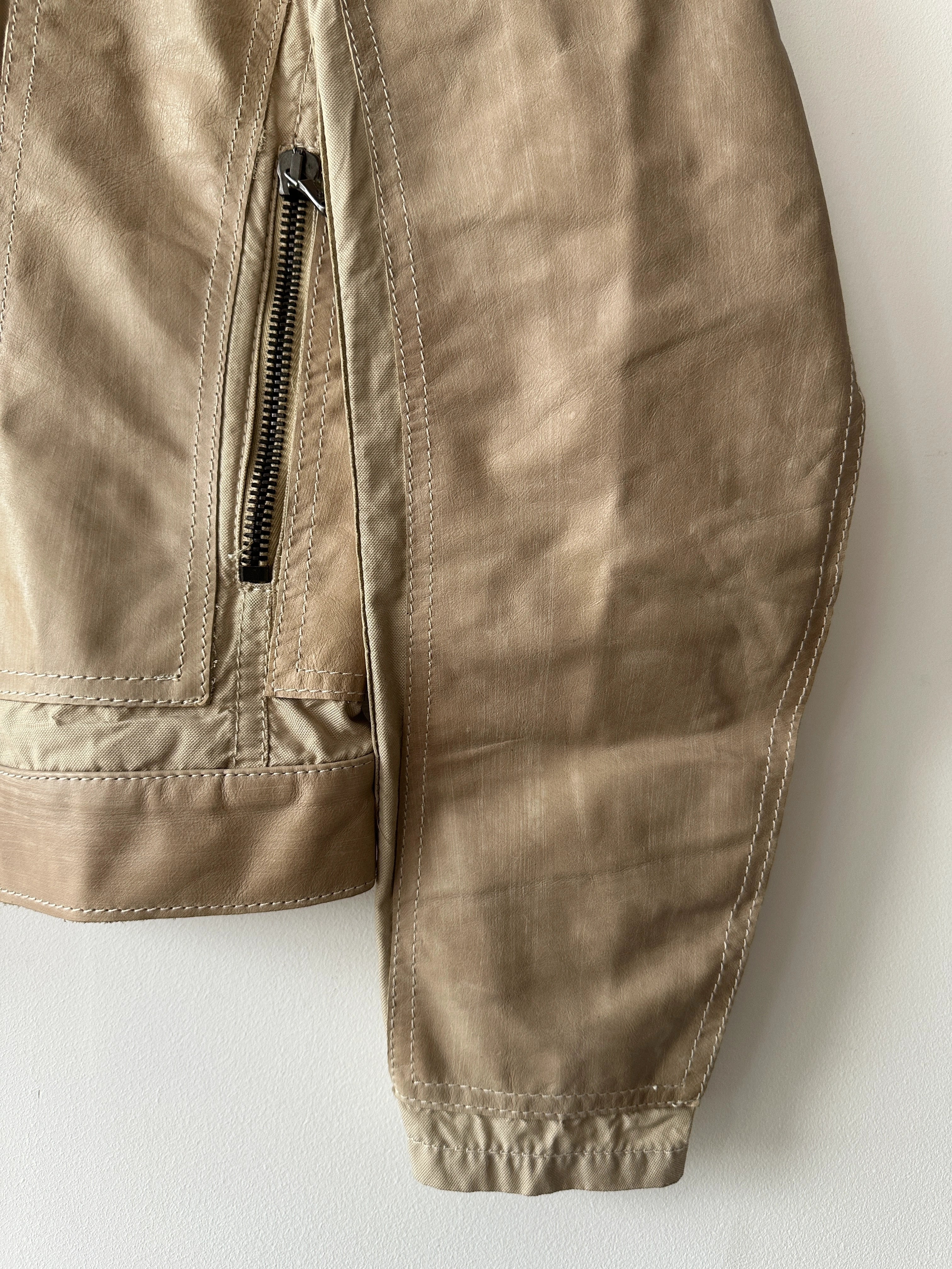 GIANFRANCO FERRÉ - early 2000s PANELED LEATHER BIKER JACKET