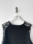 COMME DES GARÇONS - F/W 2024 DECONSTRUCTED CROCHET VEST TOP WITH FAUX LEATHER APPLIQUÉS
