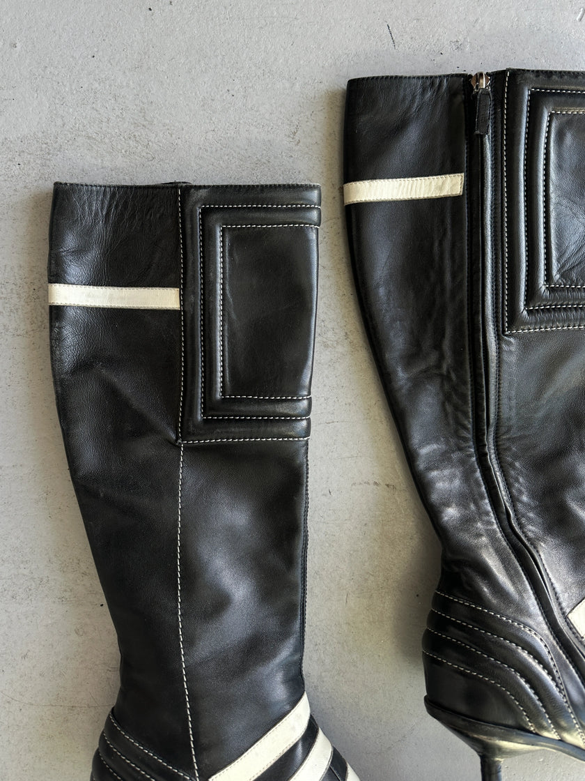 ETRO - F/W 2001 POINTED TOE KITTEN HEELS BOOTS