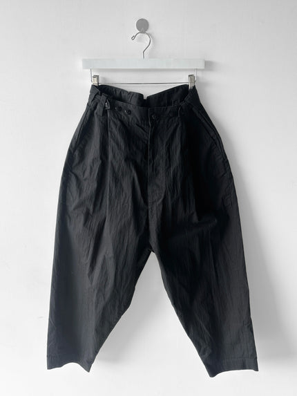 YOHJI YAMAMOTO Y'S - early 2000s MULTI BUTTON WAISTBAND CURVED TROUSERS