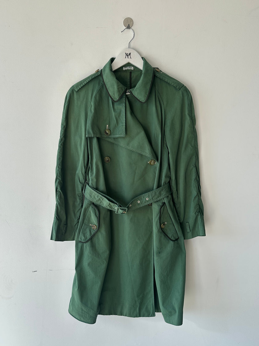 MIU MIU - early 2000s DOUBLE BREASTED TRENCH COAT