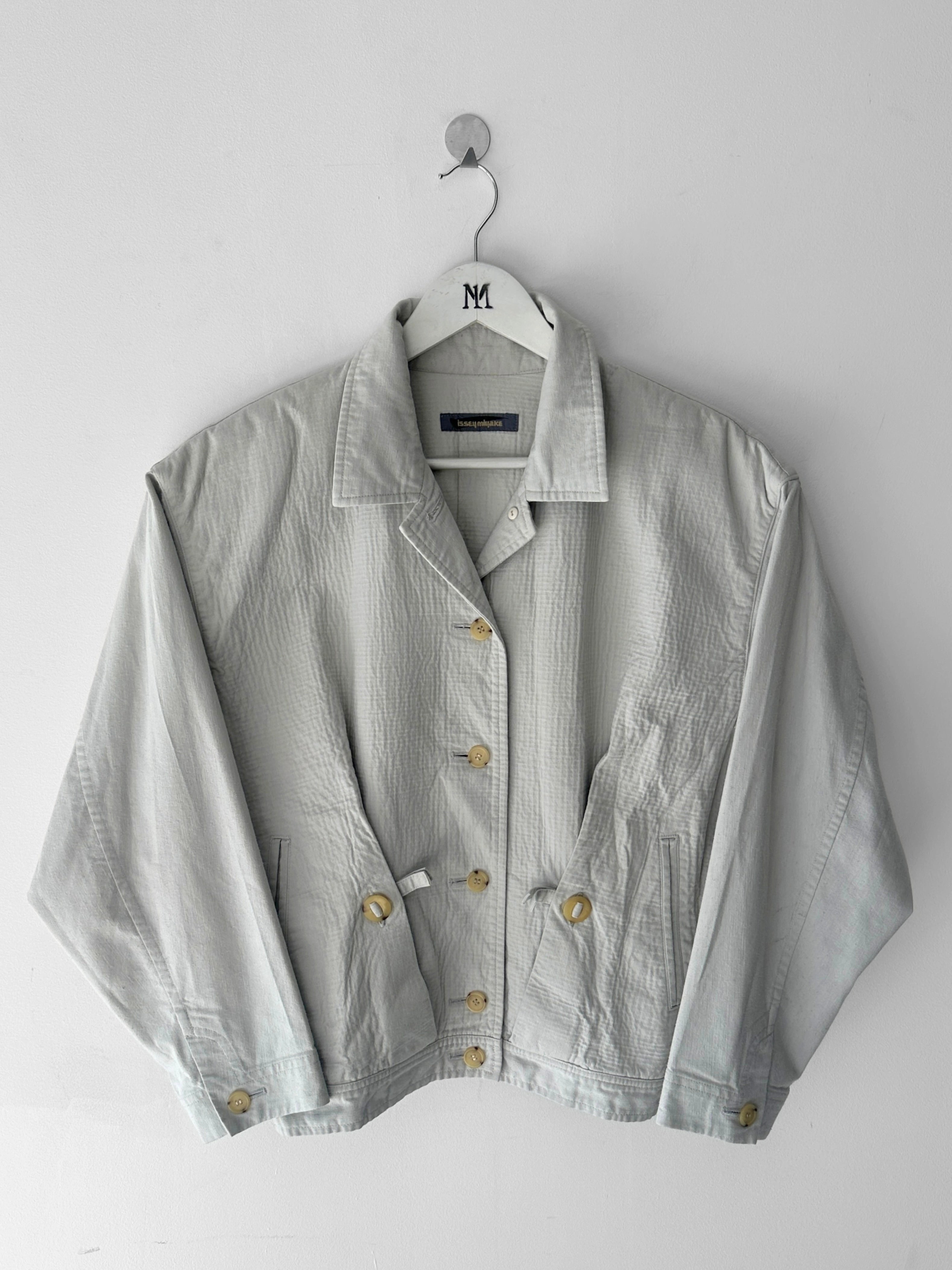 ISSEY MIYAKE - 1980s TEXTURED COTTON BOMBER JACKET