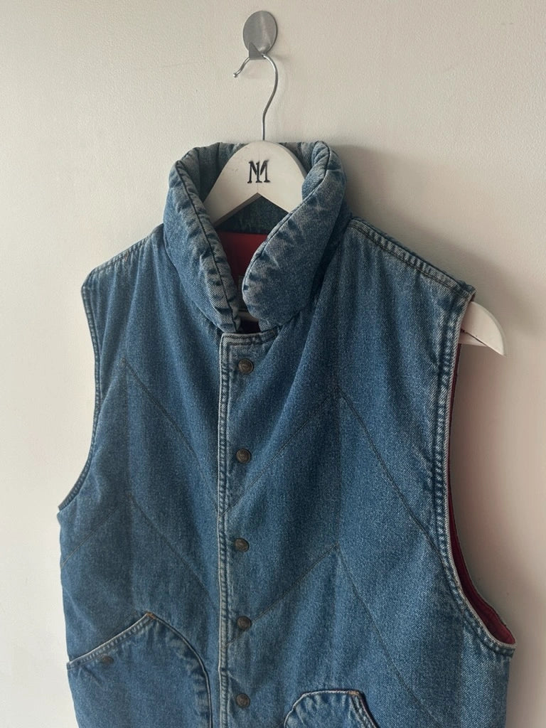 ARMANI JEANS - 1990s DENIM VEST GILET JACKET