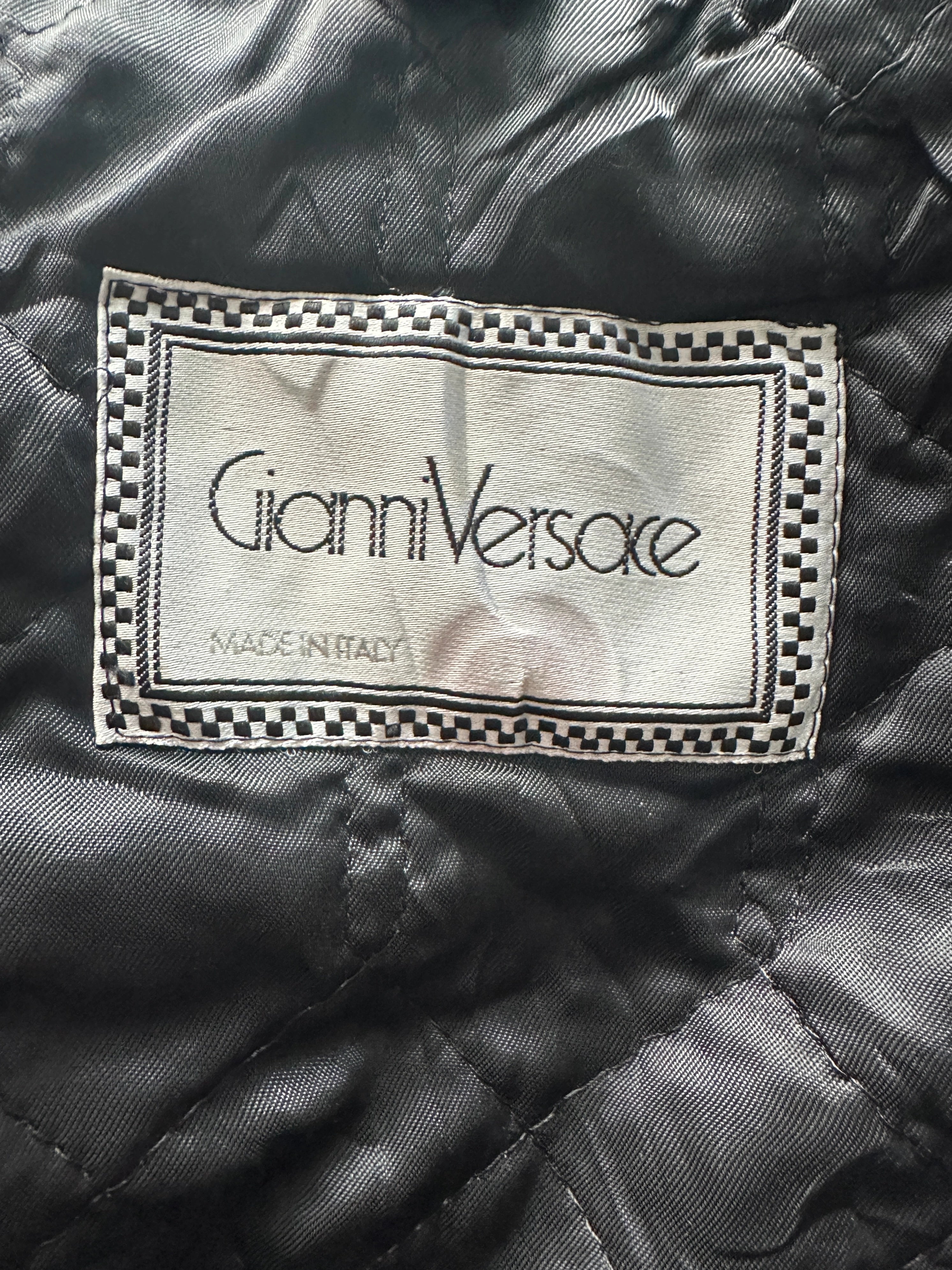 GIANNI VERSACE - 1980s FUR COLLAR JACKET WITH CONTRASTING SLEEVE