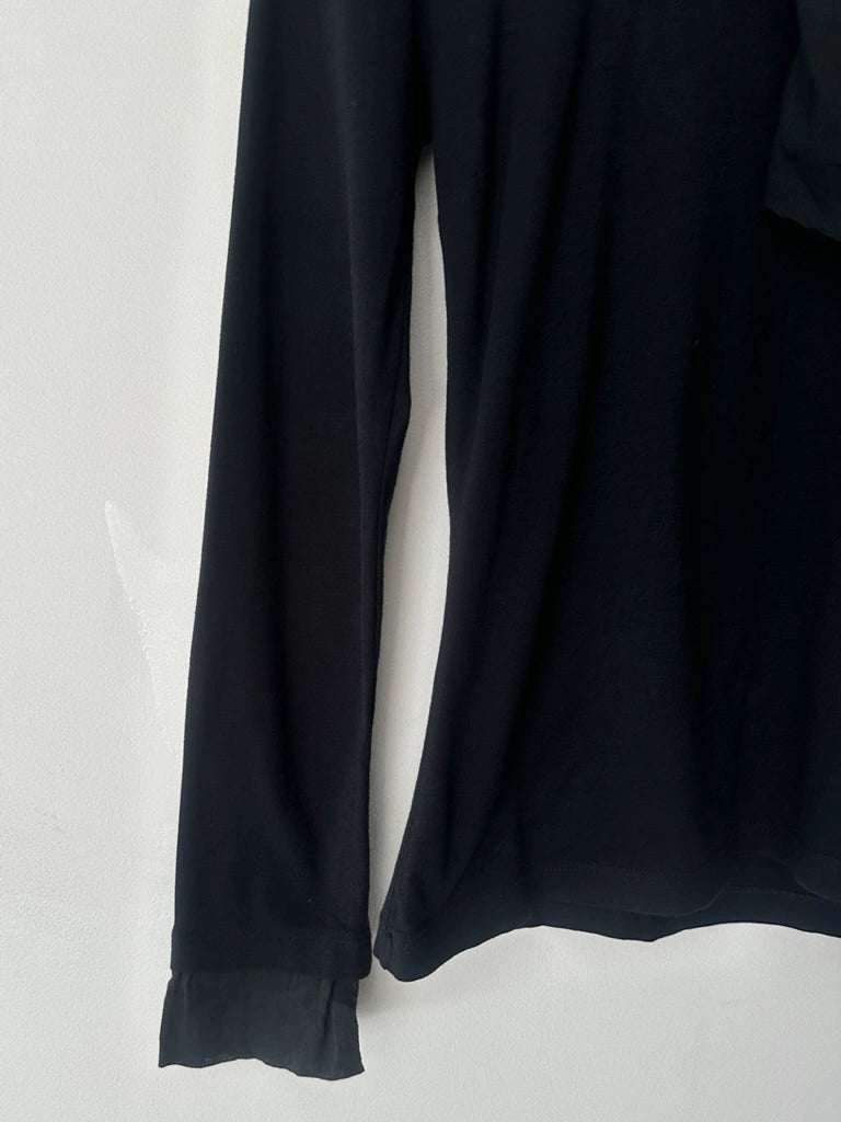DRIES VAN NOTEN - late 1990s LONG SLEEVE TOP WITH OVERSIZED SCARF COLLAR