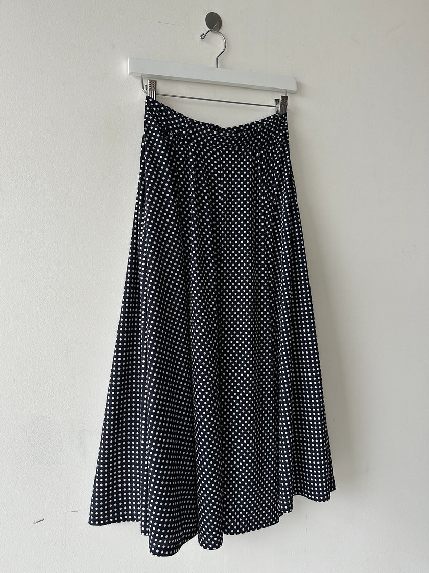 YOHJI YAMAMOTO -  S/S 1996 POLKA DOT FLARED MIDI SKIRT