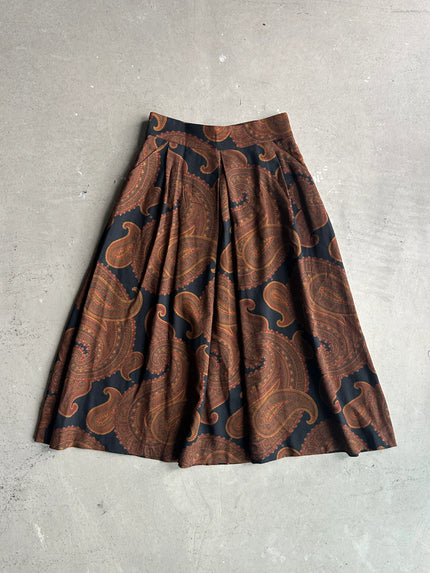 BYBLOS - 1980s PRINTED MAXI SKIRT WITH FRONT POCKETS