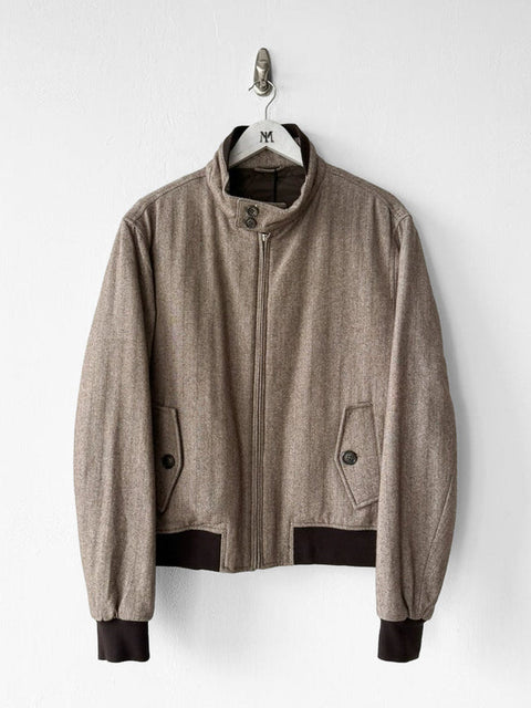 ITALIAN LABEL - 1990s HERRINGBONE BOMBER JACKET