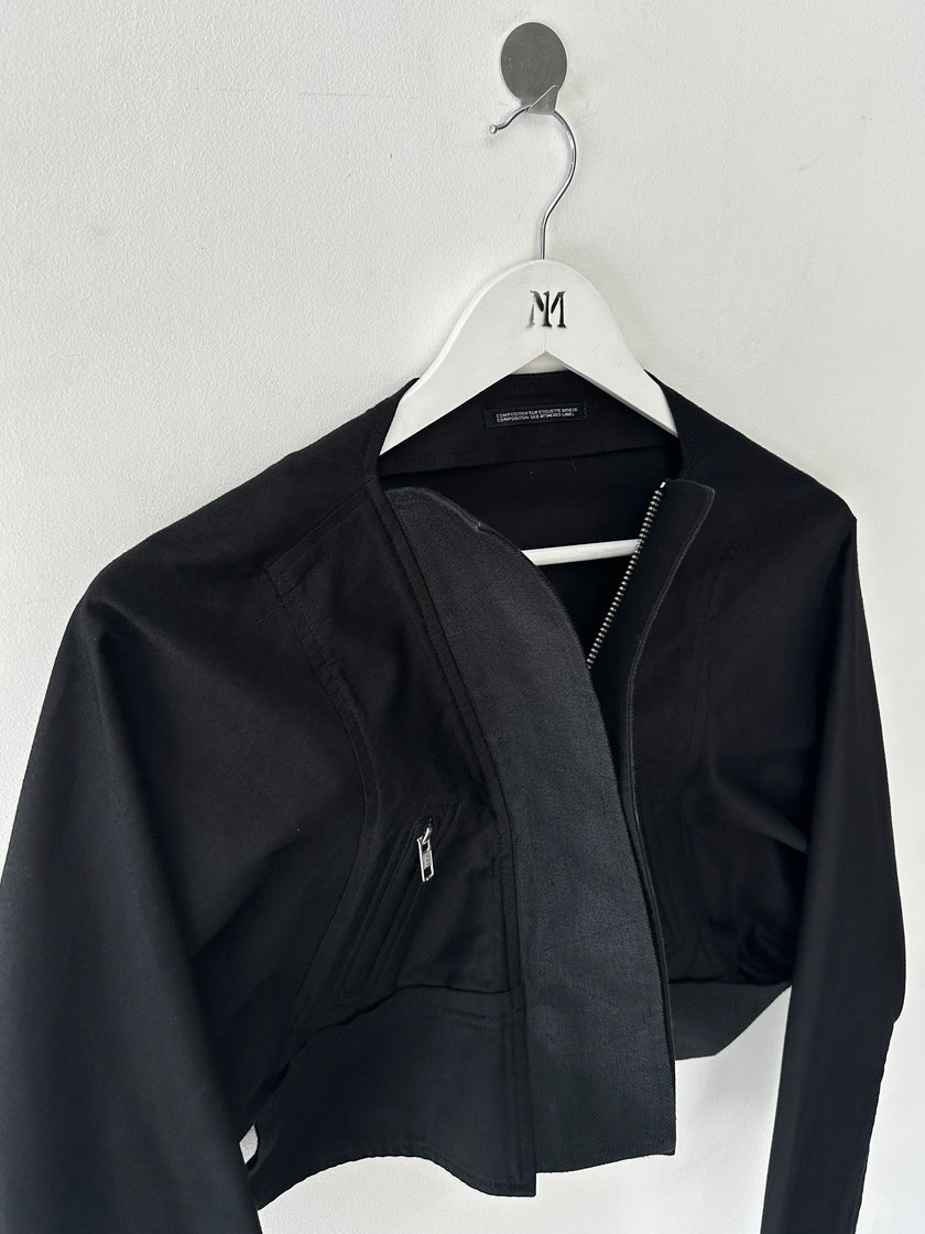 YOHJI YAMAMOTO - S/S 2014 CROPPED JACKET WITH SCULPTURAL LAPELS