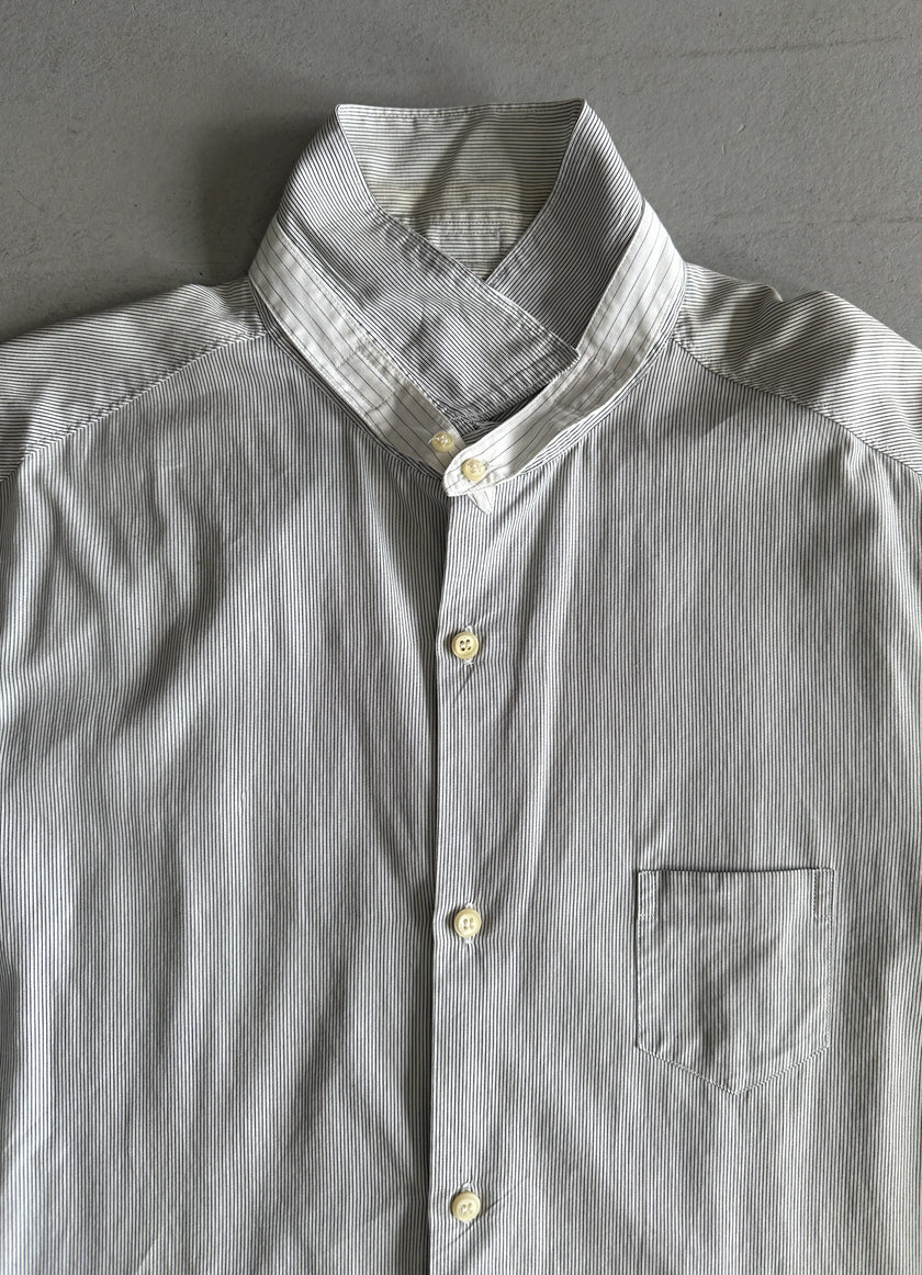 NEIL BARRETT - 2000s DOUBLE SLEEVE STRIPED SHIRT