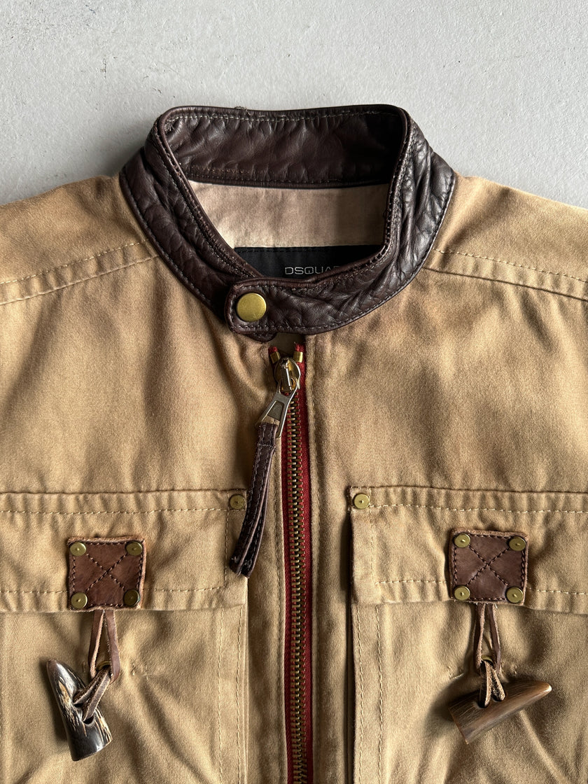 DSQUARED2 - F/W 2002 CARGO JACKET WITH LEATHER TRIMS
