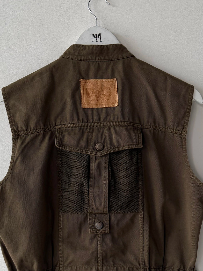 DOLCE & GABBANA -S/S 2003 CARGO ZIPPED VEST GILET
