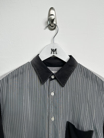 COMME DES GARÇONS - early 2000s PANELED LONG SLEEVE SHIRT WITH CONTRASTING SLEEVE AND BACK