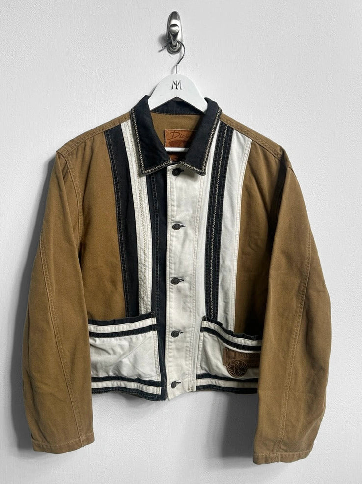 DIESEL - early 2000s CROP FIT JACKET WITH CONTRASTING STITCHING DETAILS