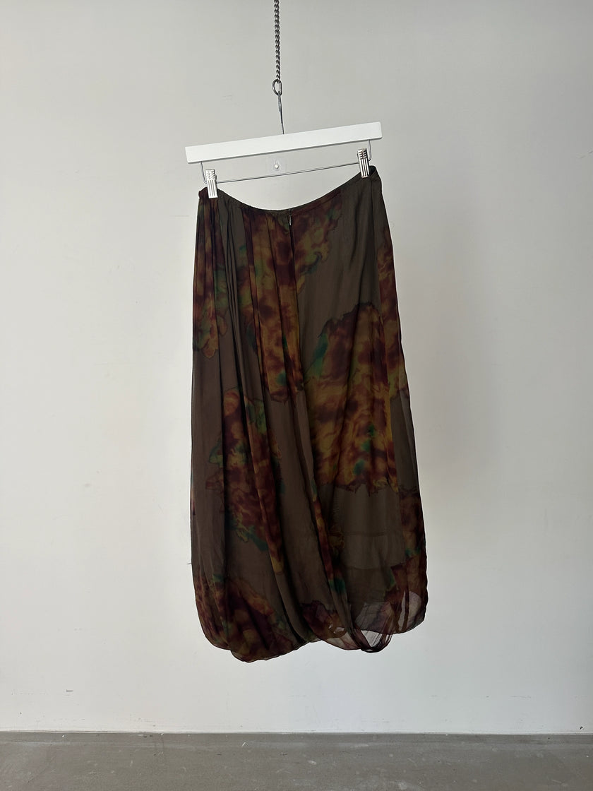 DRIES VAN NOTEN - 2000s PLEATED SILK SKIRT