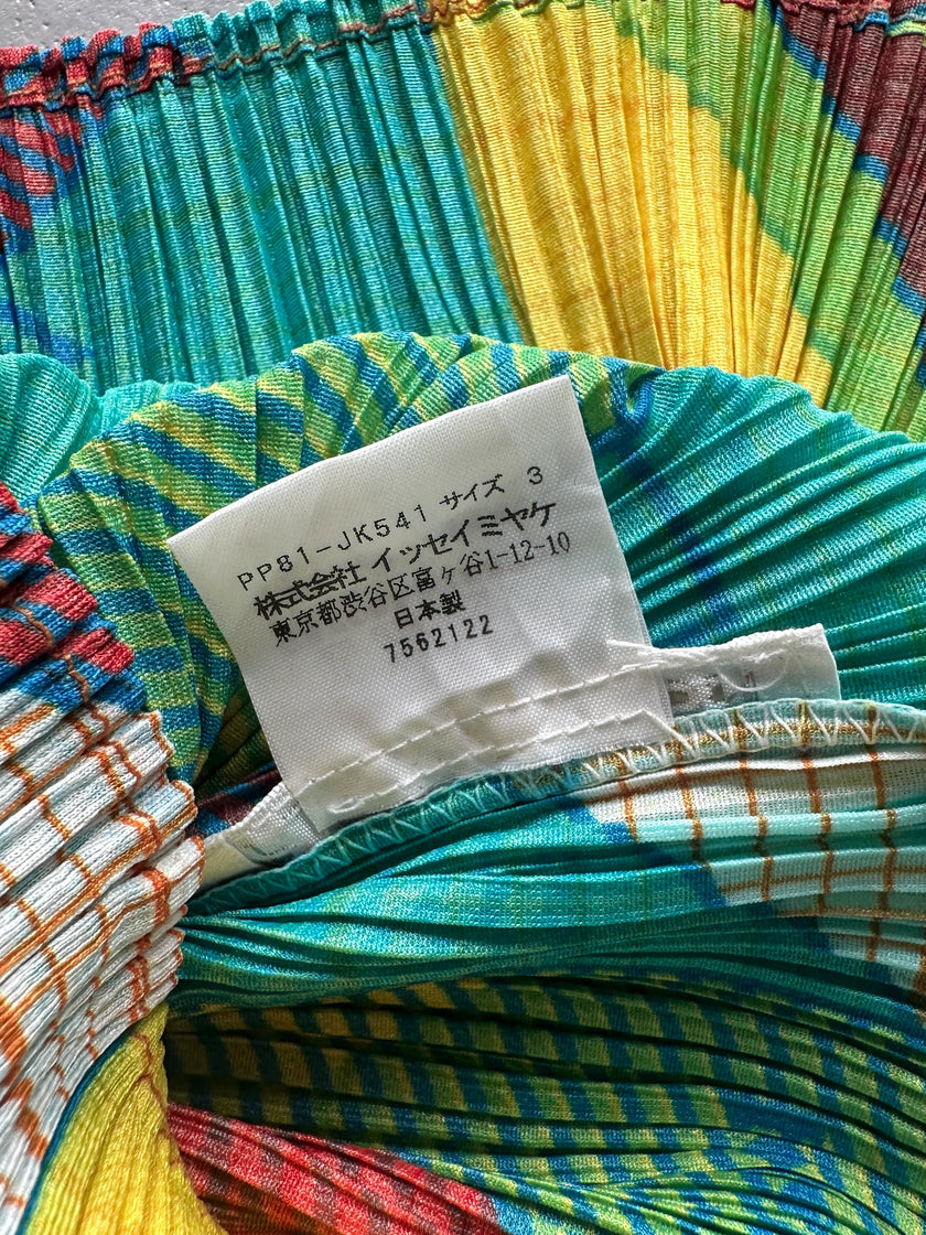 ISSEY MIYAKE PLEATS PLEASE - S/S 1998 GEOMETRIC PRINT HALF SLEEVE TOP