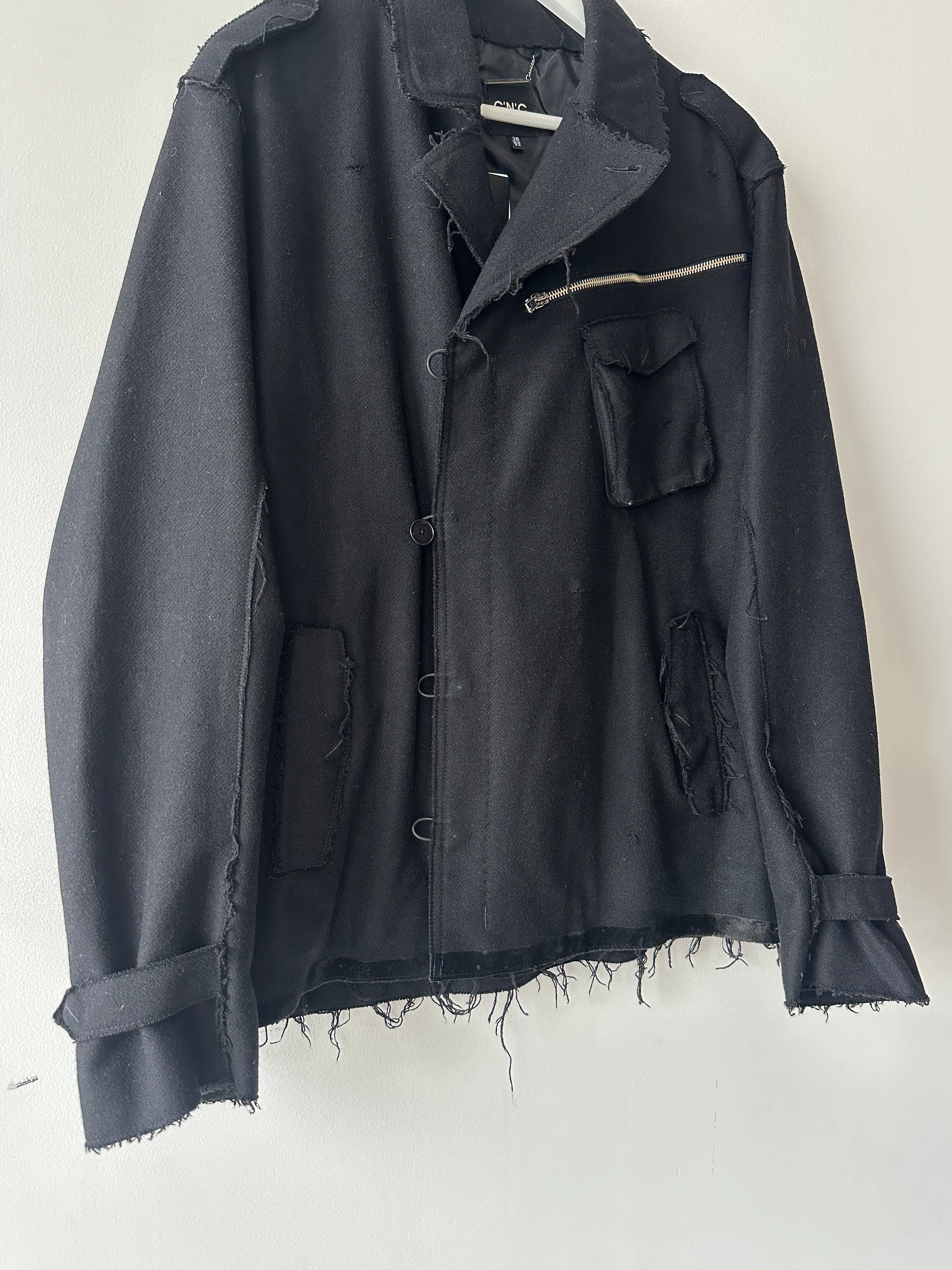 C'N'C COSTUME NATIONAL - F/W 2010 FRAYED EDGES WOOL JACKET