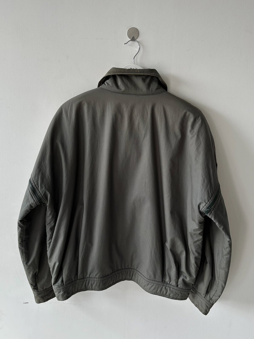 NO LABEL 1980s 2 IN 1 DOUBLE BREASTED BOMBER JACKET GILET