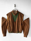 SPANISH LABEL 1980s 2 in 1 BOMBER JACKET WITH ZIP OFF SLEEVE