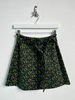 PRADA - S/S 2008 SILK MINI SKIRT WITH FRONT ZIP AND WAIST BELT