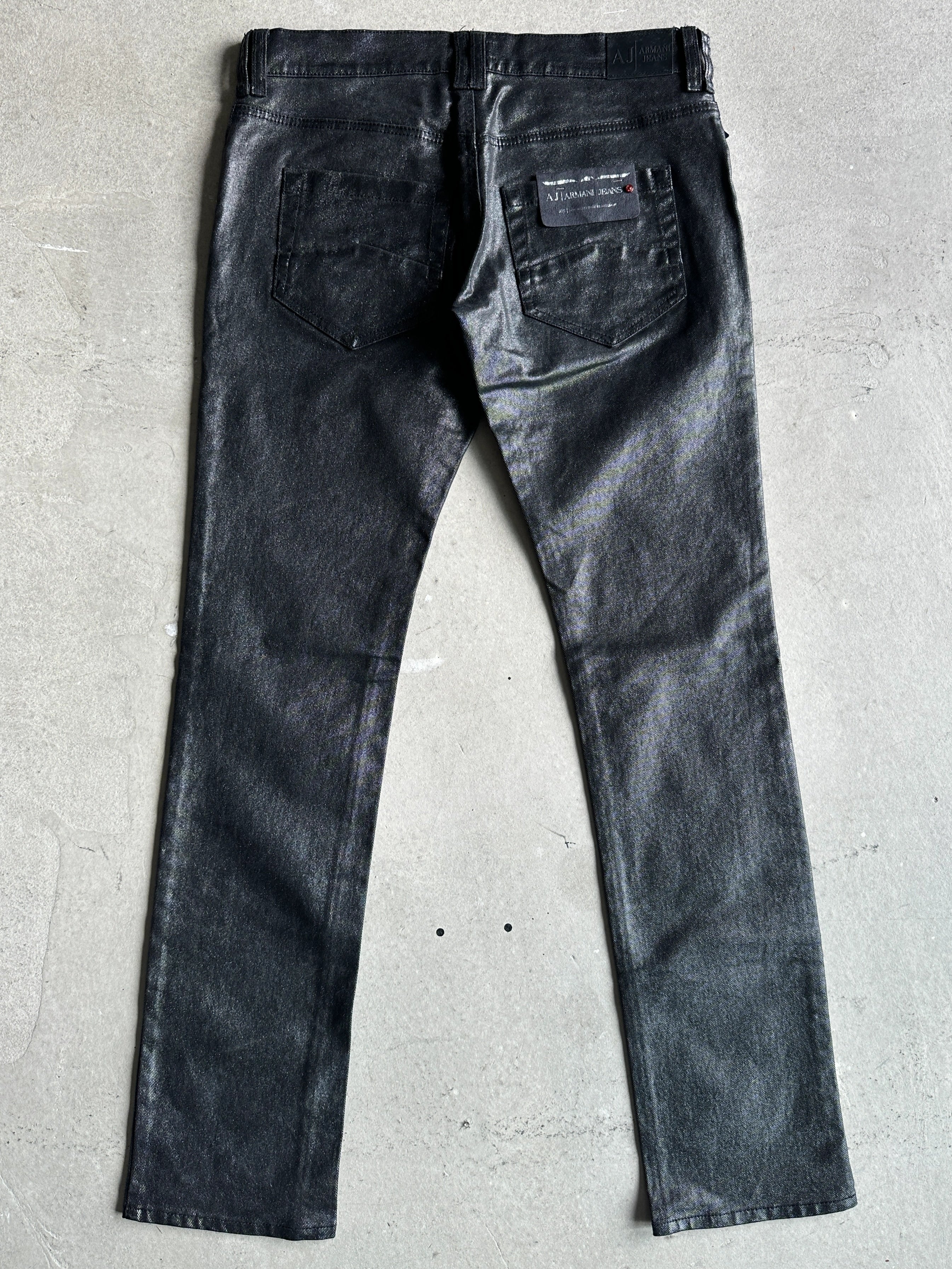 ARMANI JEANS - 2000s LOW WAIST LUREX JEANS TROUSERS