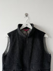 ARMANI JEANS - 1990s FUZZY HAIR ZIPPED VEST GILET