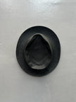 AGNÈS B. - 1990s FAUX LEATHER HAT WITH LONG CHIN STRAP