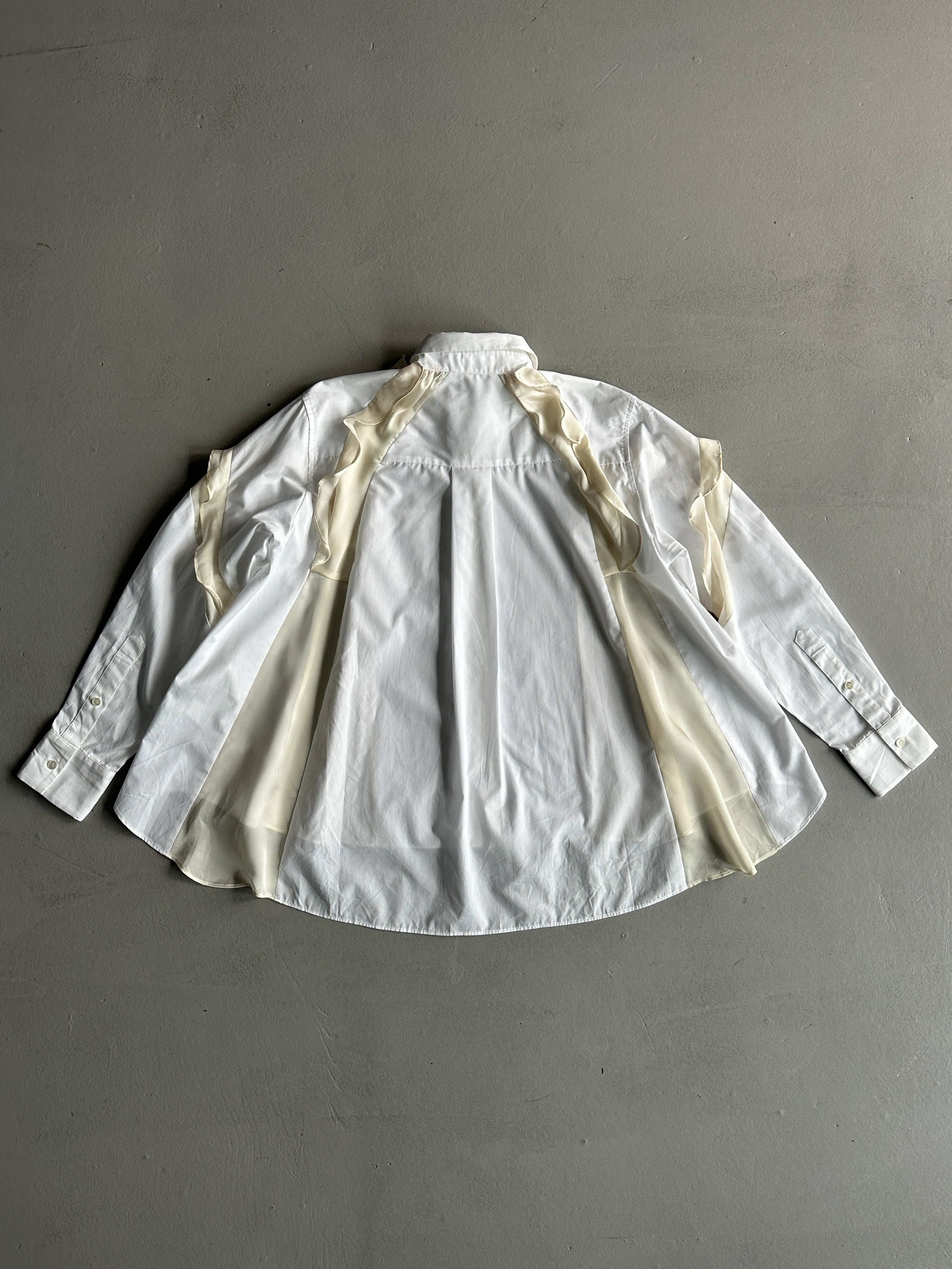 SACAI - 2019 SHEER RUFFLED VOILE SHIRT