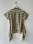 COMME DES GARÇONS - S/S 1994 CHECKED SHORT SLEEVE SHIRT WITH FLOWING DETAILS AT HEM