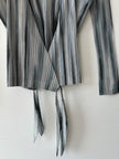 ISSEY MIYAKE - S/S 2015 PLEATED WRAP FRONT LONG SLEEVE TOP
