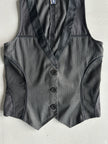 JEAN PAUL GAULTIER JEANS - 2000s PINSTRIPED WAISTCOAT WITH MESH DETAILS