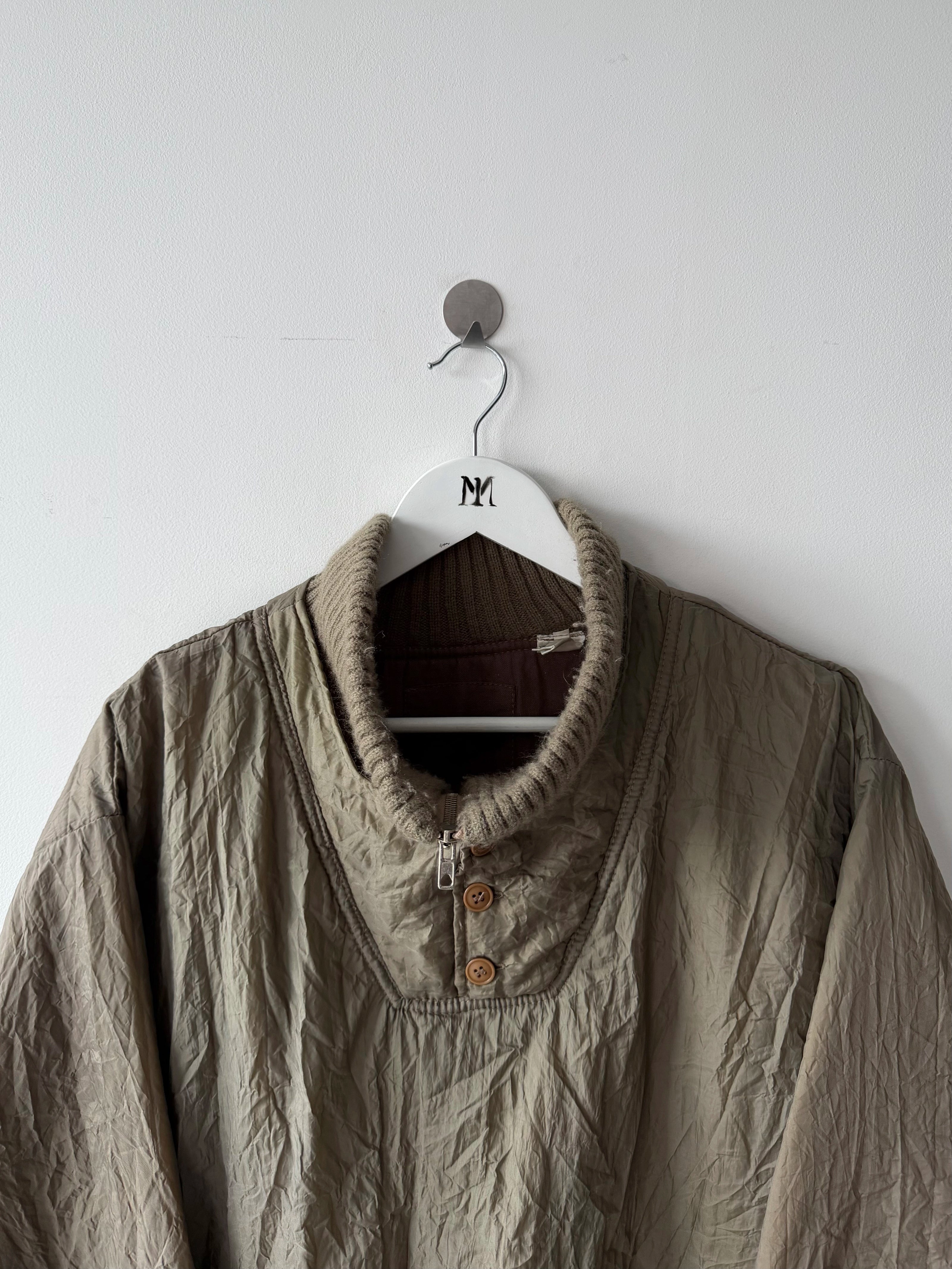 1980s BOXY FIT NYLON JUMPER WITH KNITTED FUNNEL NECK