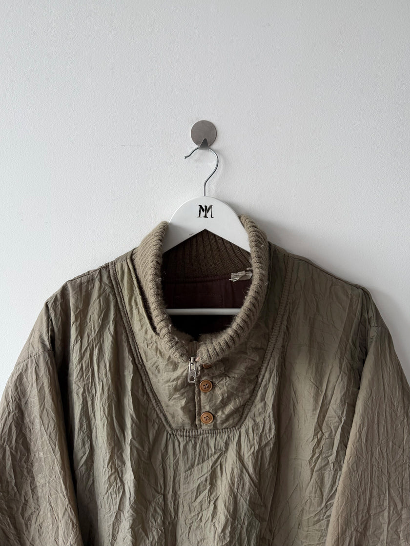 1980s BOXY FIT NYLON JUMPER WITH KNITTED FUNNEL NECK