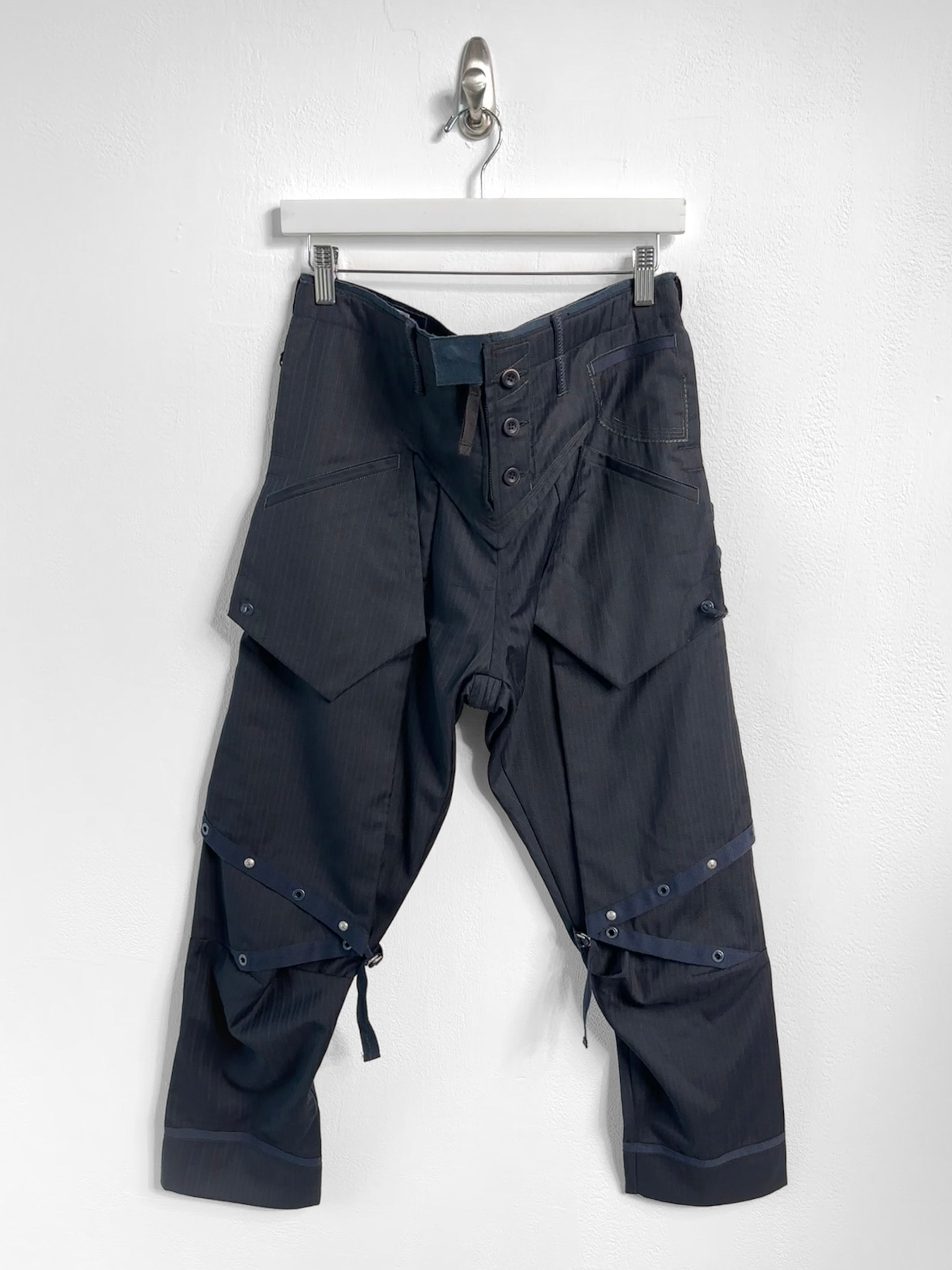 MARITHÉ + FRANÇOIS GIRBAUD - S/S 2009 PINSTRIPED CROPPED CARGO TROUSERS