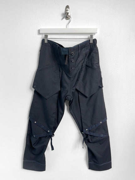 MARITHÉ + FRANÇOIS GIRBAUD - S/S 2009 PINSTRIPED CROPPED CARGO TROUSERS
