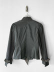 HIROKO KOSHINO - late 1990s PINSTRIPED BLOUSE WITH CASCADING RUFFLE DETAIL