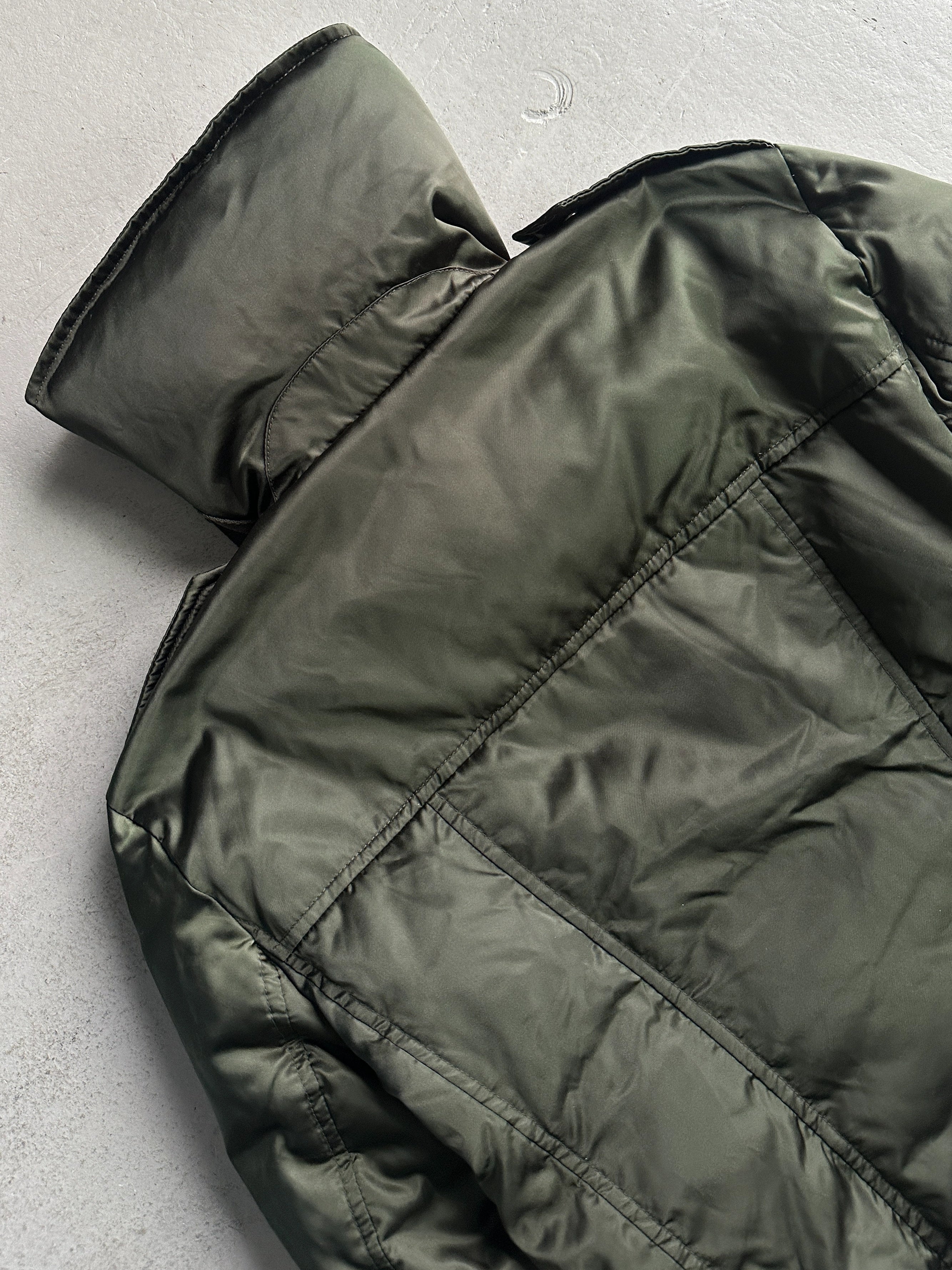 EMPORIO ARMANI - early 2000s ASYMMETRICAL FRONT CLOSURE FUNNEL NECK JACKET